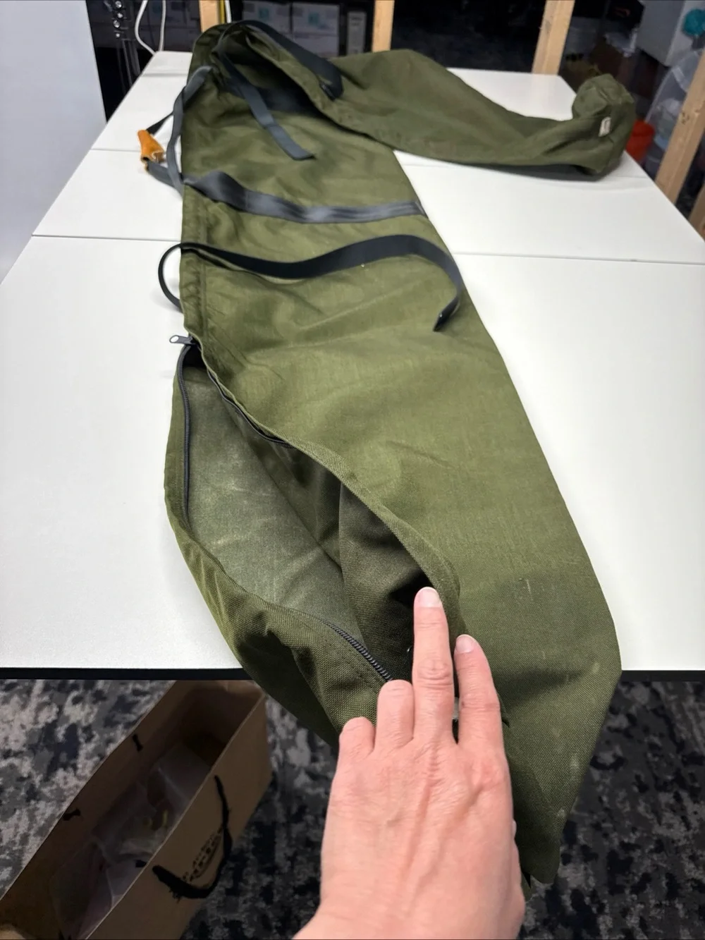 Outdoor Products Olive Green Canvas Fishing Rod Gear Travel Case ~13